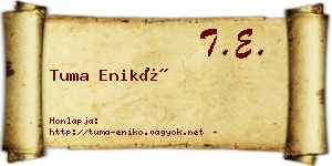 Tuma Enikő névjegykártya